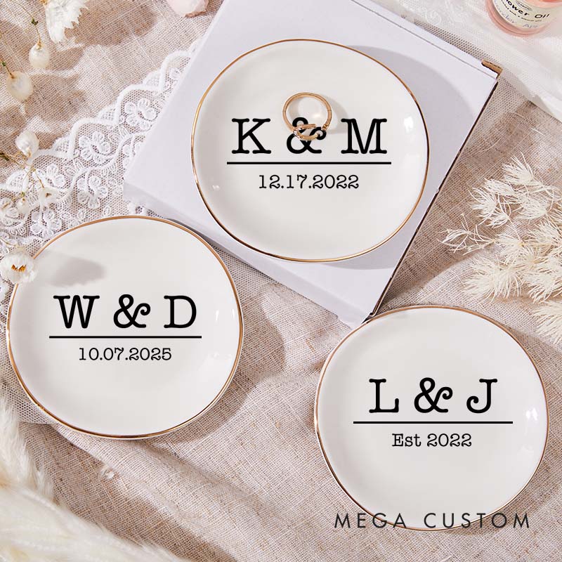 Personalized Initials Ring Dish for Anniversary Couple 20th Anniversary Gift Ring Holder China Wedding Anniversary Ring Dish for Her
