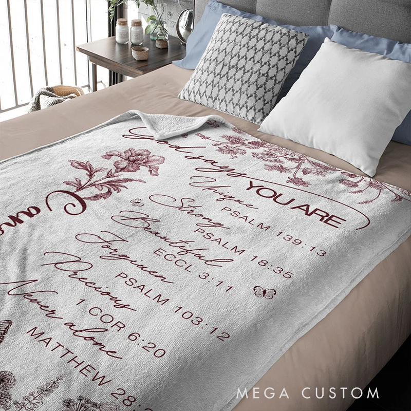 Personalized Birth Flower God Says You are Throw Blanket Home Decor Gift for Women Birthday Gift Baptism & Christening Gift Christian Gift