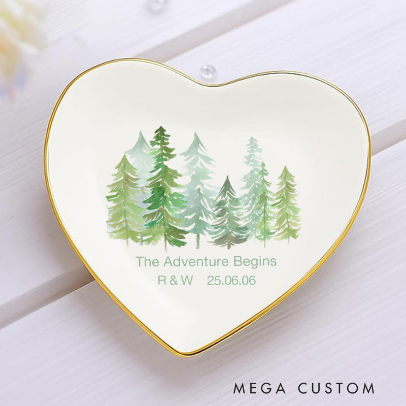 Personalized Mountain Ridge Ring Dishes Forest Jewelry Dish Couple Valentine's Day Anniversary Gift