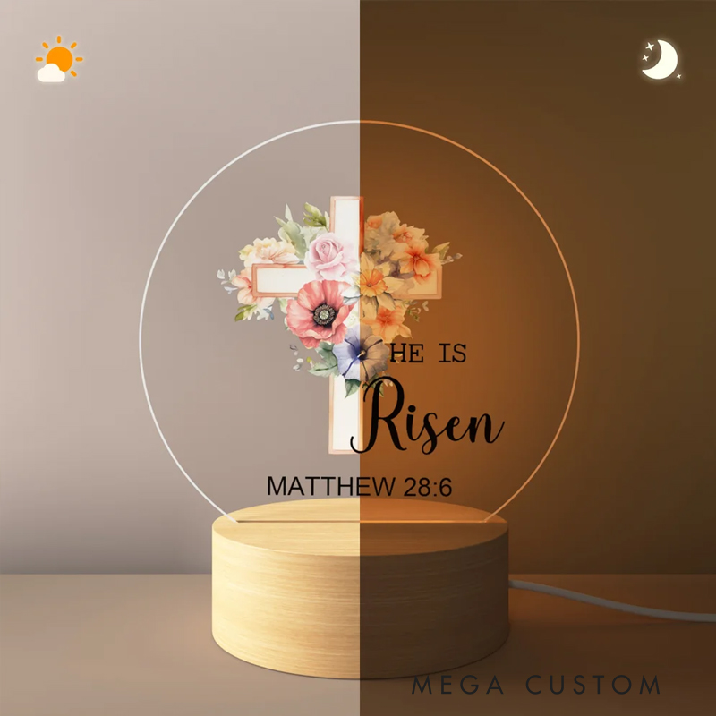 [Copy]Personalized Bunny Career God Says I Am Name LED Night Light with Wooden Base Nursery Decor Birthday Easter Gift for Christian