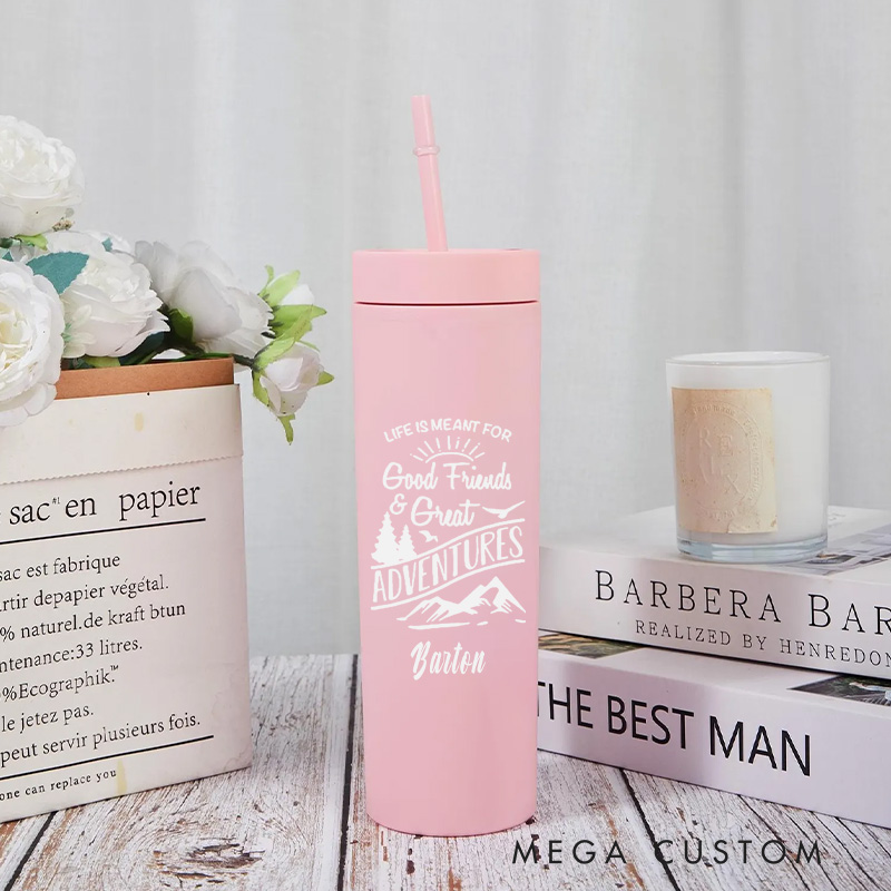 Personalised Adventures Hiking Camping Tumbler Nature Travel Lover Cup for Outdoor Enthusiasts