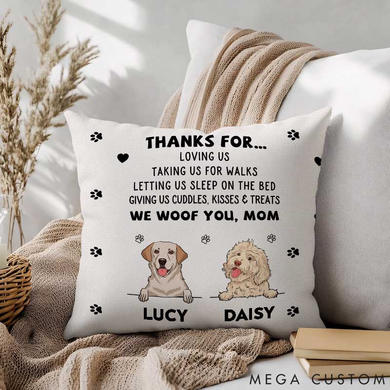 Personalized Dog Lover Dog Thanks for Dog Mom Throw Pillows