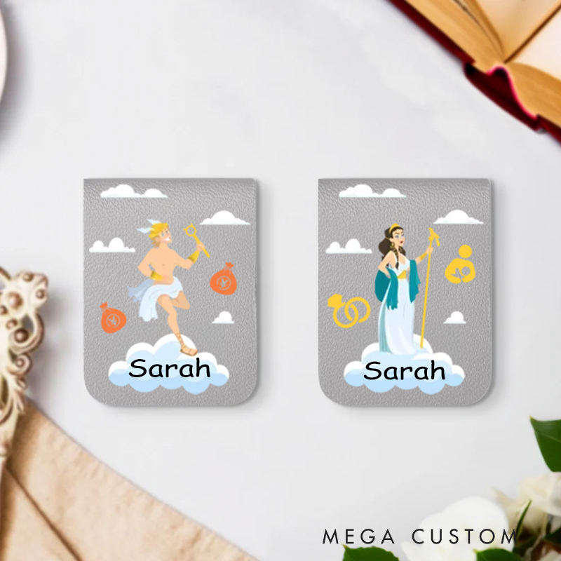 Personalized Multicolor Greek Mythology Gods Magnetic Bookmark Clip with Name Birthday Gift for Christian Book Lovers 