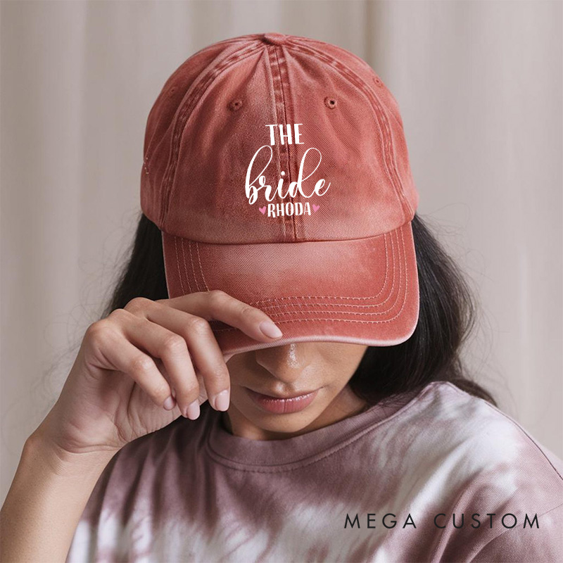 Personalized The Bride Washed Cotton Baseball Cap Bridesmaid The Party Hat Bachelorette Party Gift