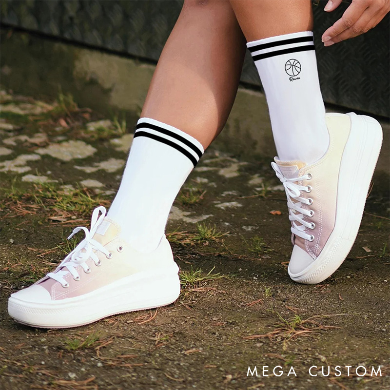Personalized Basketball Socks with Custom Name for Basketball Lovers Players