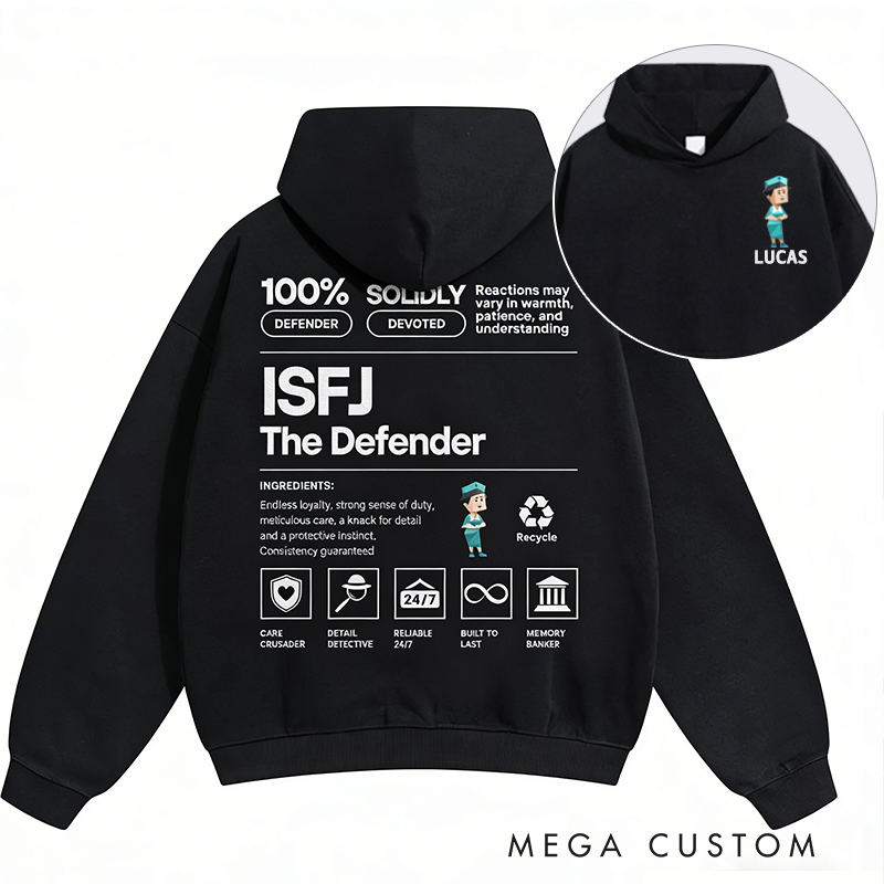 Personalized MBTI 16 Personalities Hoodie Custom Name Hoodies Unique Gifts