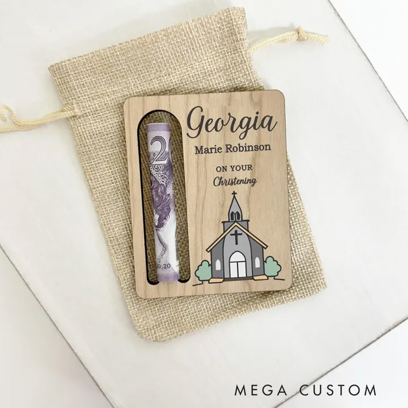 Personalised Christening Keepsake Money Wallet with Name Christening Money Gift Christening Money Holder
