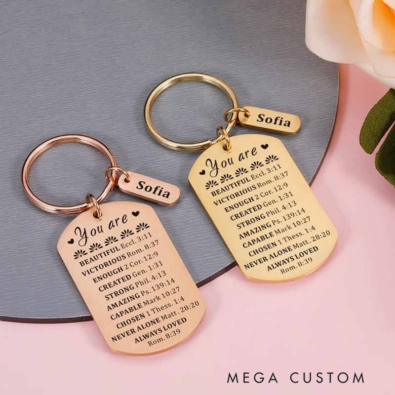 Personalized You Are Inspiration Keychain for Best Friend Christian Gift for Birthday Bible Verse Gift Inspirational Quote Gifts