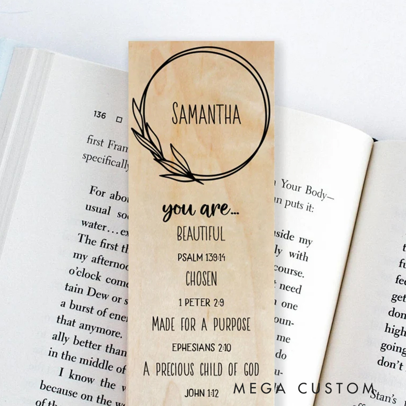 Personalized Wood Bookmark for Best Friend Christian Gift for Birthday Unique Gifts for Long Distance Book lover