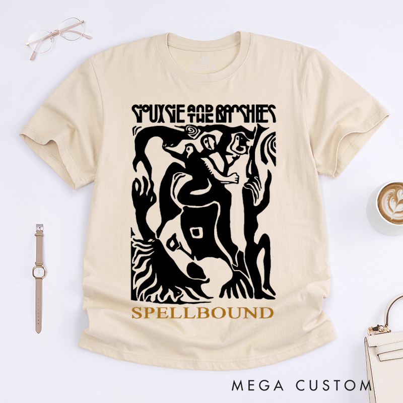 Personalized Abstract Art Rock Music Lovers Unisex Classic T-Shirts Unique Gift for Artistic Souls Custom Song Title Tee for Men Women Friends