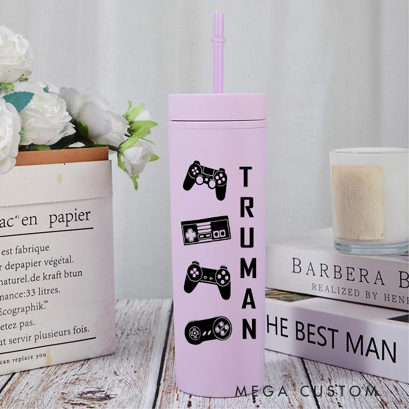 Personalised Retro Gaming Controllers Tumbler Game Enthusiasts Gift Geek Nerd