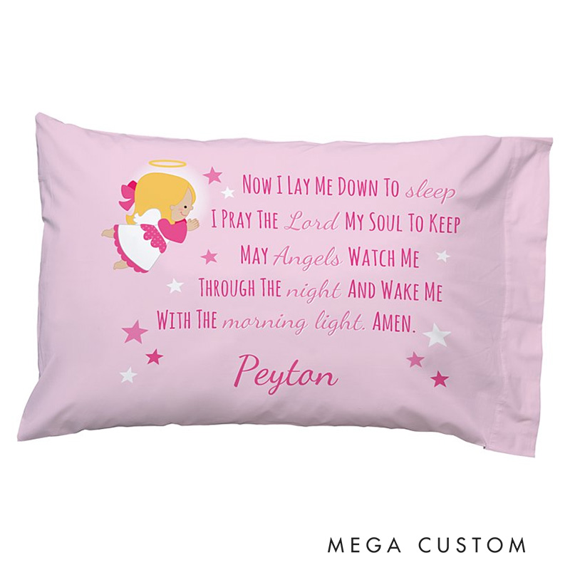 Personalized Little Angel Soft Pillow Cover with Name Home Decor Religious Gift Birthday Gift for Girls and Boys