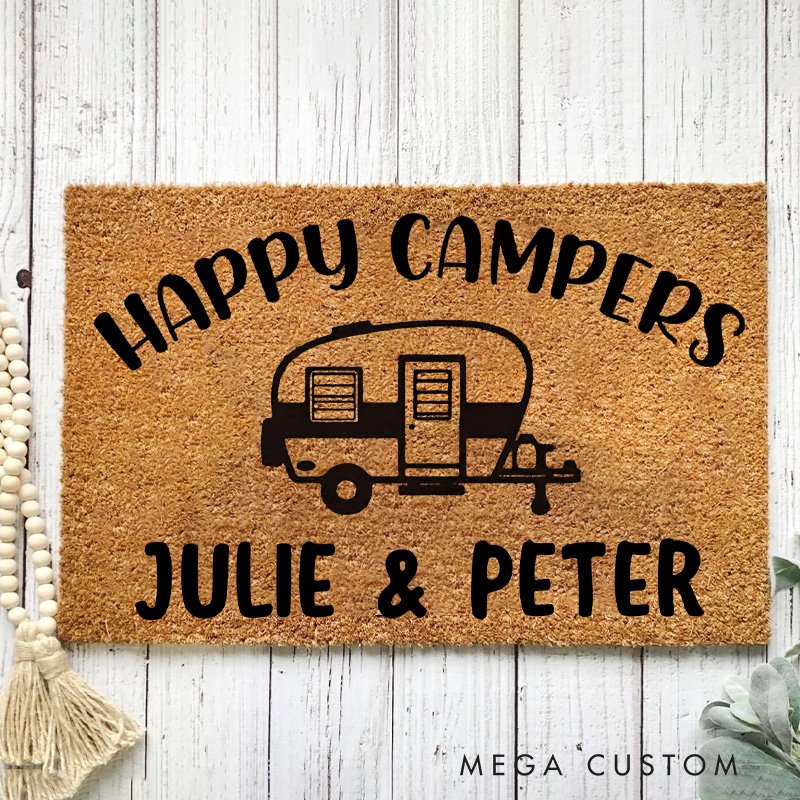Personalized Camper Doormat RV Outdoor Doormat for Hiking Traveling Lovers Explorer Gift 
