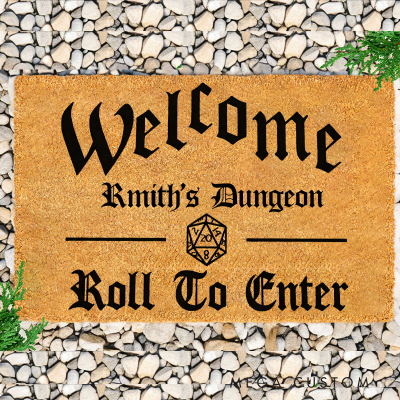 Personalized Welcome Roll to Ente Door Mat Game Enthusiast Doormat Gift for Nerd Geek