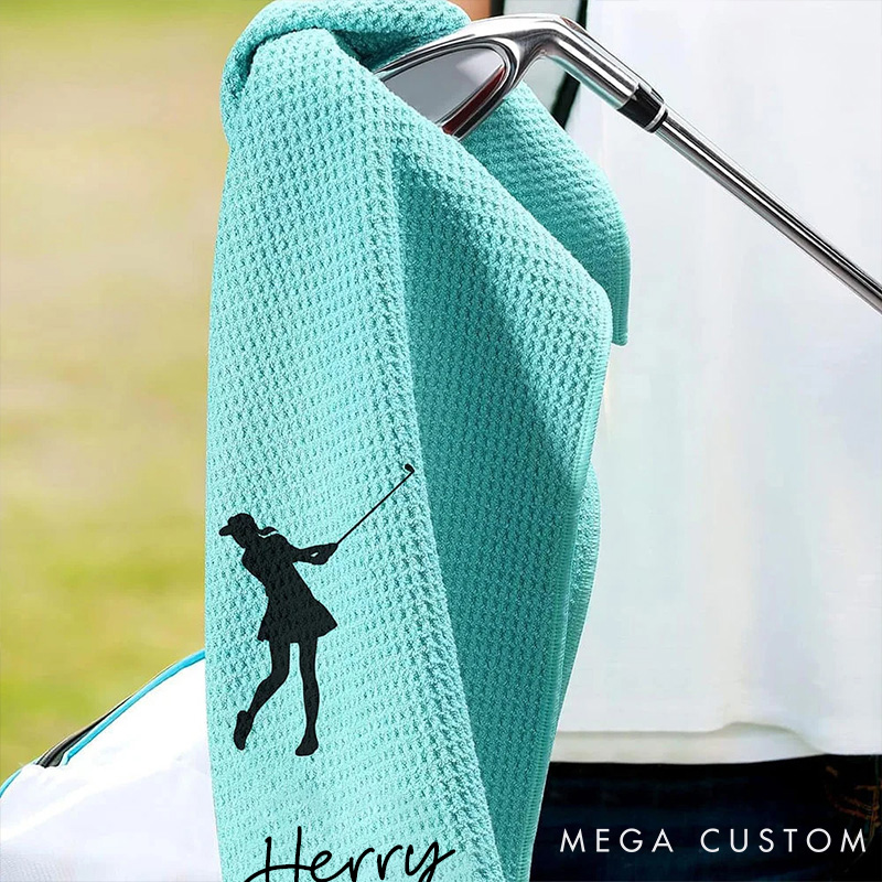 Personalized Multiple Colors Golf Towel with Custom Name for Golf Lovers