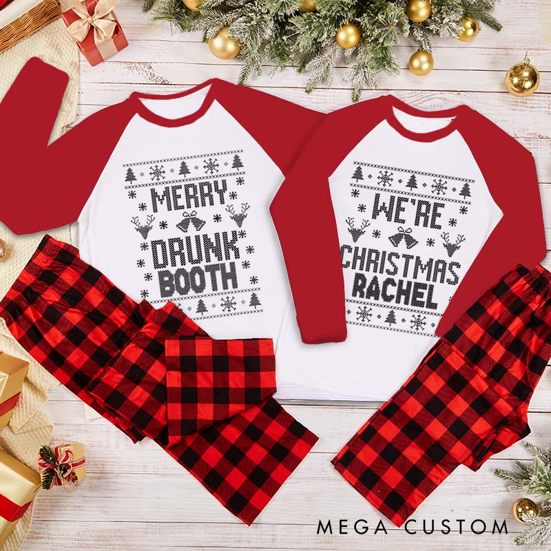 Personalized Couple Merry Drunk and We’re Christmas Xmas Matching Pajamas Christmas Matching Pjs for Husband Wife Boyfriend Girlfriend
