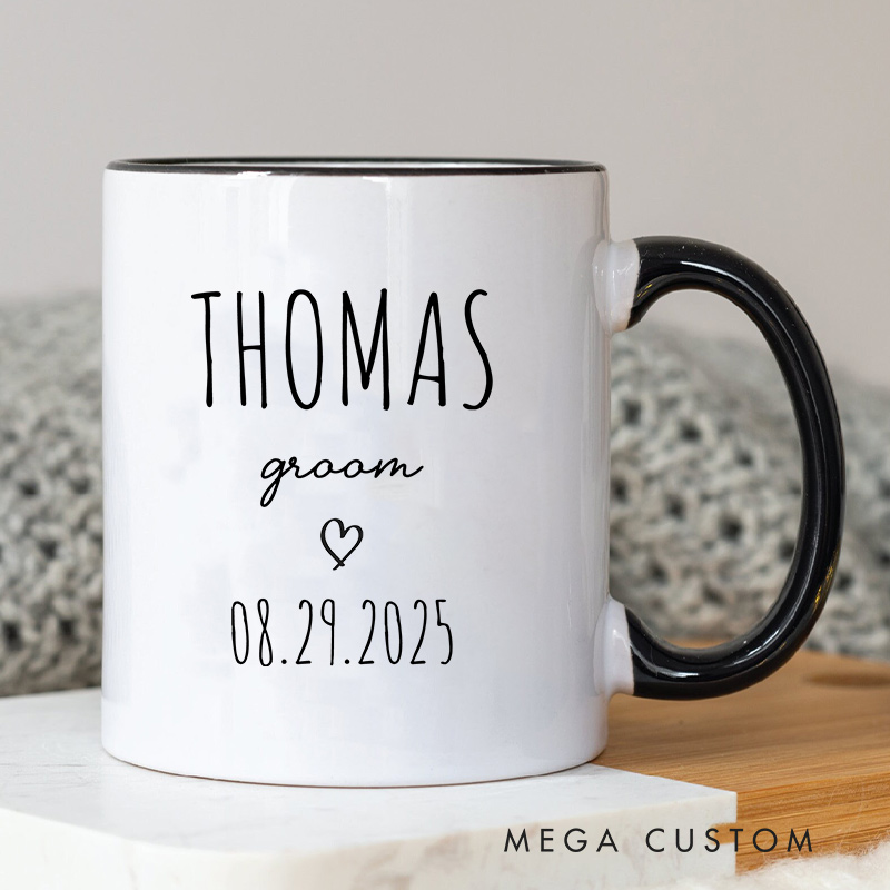 Personalized Bride Groom Wedding Mug Couple Ceramic Mug for Husband Wife Wedding Gift Mug for Newlywed