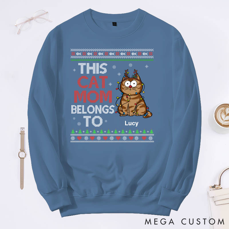 Personalized Cat Lover This Cat Mum Belongs to Sweatshirts
