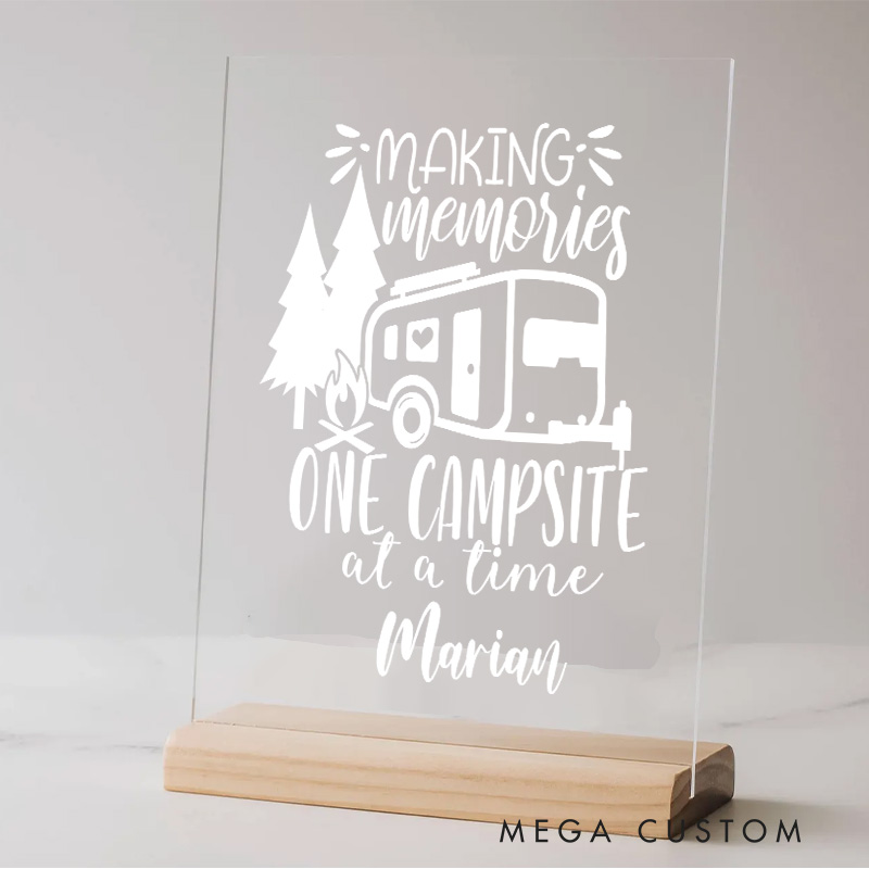 Personalized Making Memories Outdoor Adventurers Table Decor for Traveling Hiking Camping Lovers Gift  