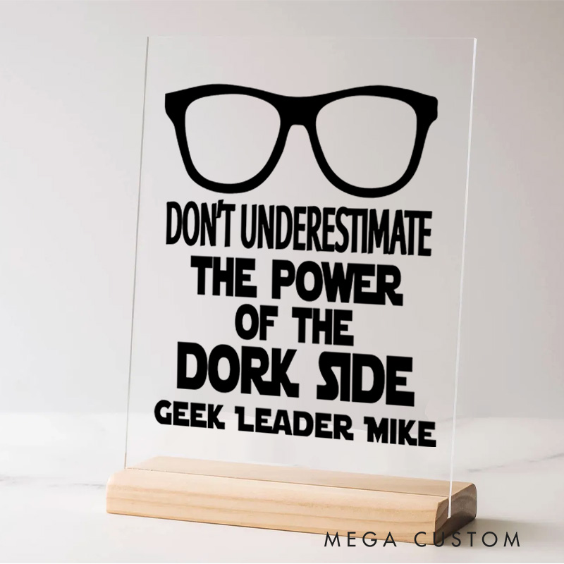 Personalized The Power of the Dork Side Table Decor for Programmer Computer Engineer Geek Nerd Gift  