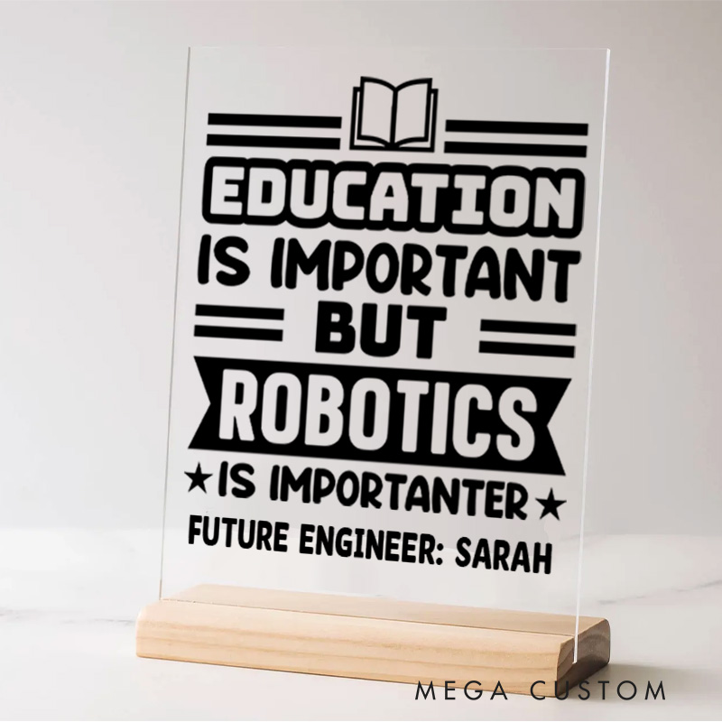 Personalized Robotics Enthusiasts Table Decor for Programmer Computer Engineer Geek Nerd Gift  