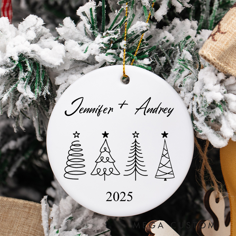 Personalized Christmas Trees Ornament Couple Christmas Trees Ornament for Couple with Name Couple Home Decor Ornament