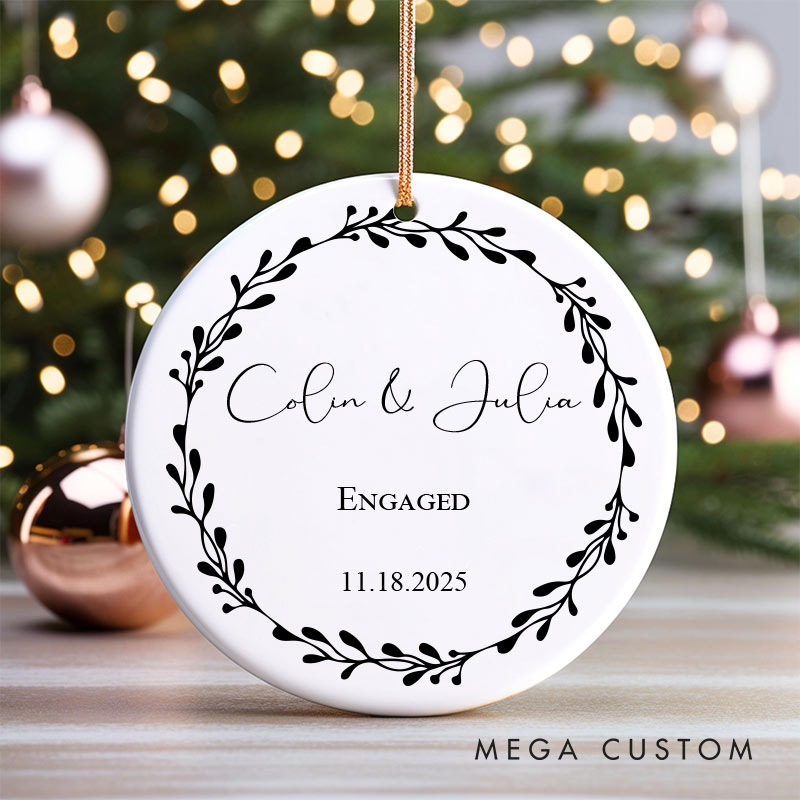Personalized Couple Engaged Christmas Ornament Couple Engagement Christmas Ornament for Him Her Xmas Decor Ornament