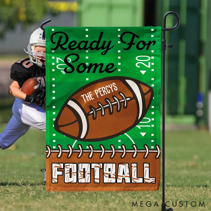 Personalized American Football Garden Flag with Custom Your Text for Football Fan Gift 