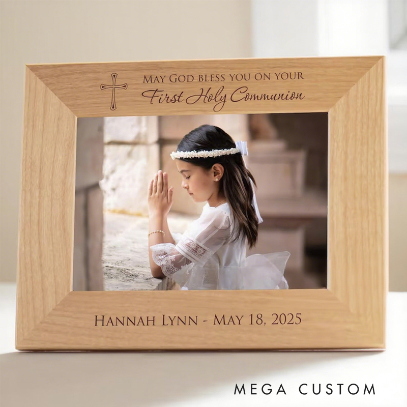 Personalized First Communion Picture Frame with Name First Communion Gifts for Girls Boys