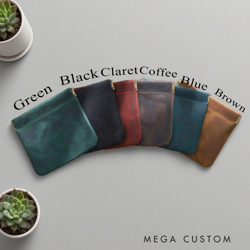 Personalized Leather Rosary Pouch with Name Squeeze Frame Pocket Case Birthday Gift for Christians