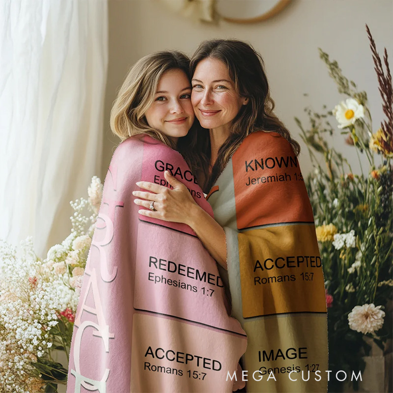 Personalized God Says i am Name Meaning on Bible Verse Colorful Soft Throw Blanket Religious Gift for Christians