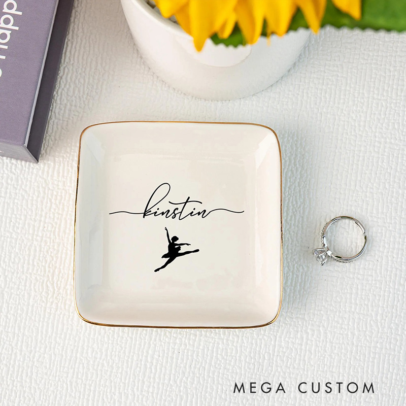 Personalized Dance Gifts Jewelry Dish Ring Dish for Girl Daughter Wife Birthday Gift Senior Dance Team Gifts Dance Sister Gifts