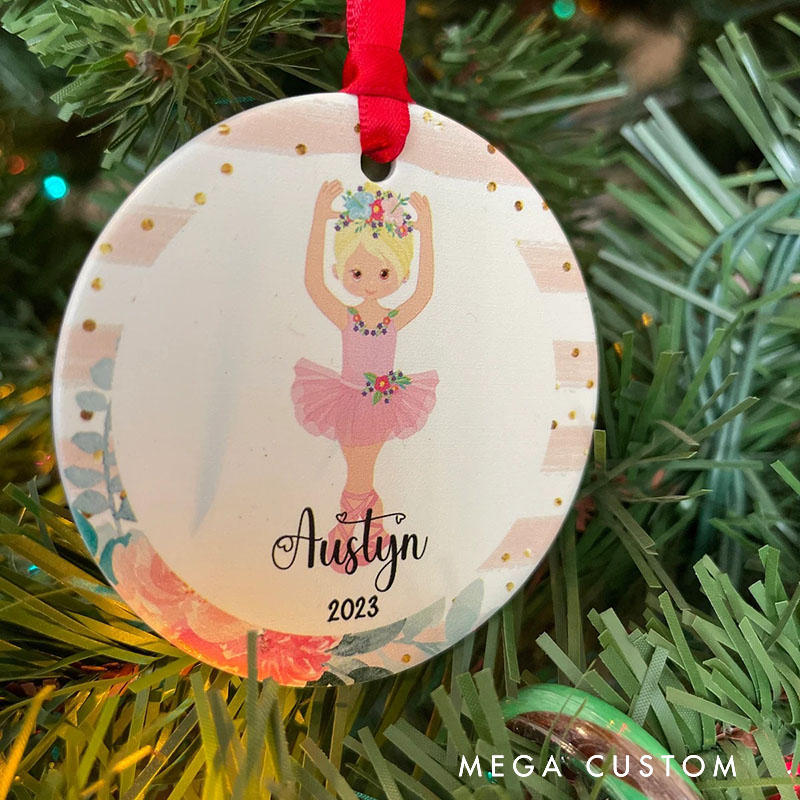 Personalized Christmas Ballerina Ornament Dance Ornament Ballet Ornament Ballet Gift for Ballerina Dancer for Girl Wife Daughter