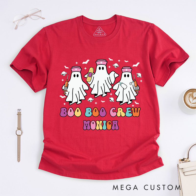 Personalized Nurse T-Shirts Boo Boo Crew Halloween Fashion Design T-Shirts Nurse Halloween Gifts