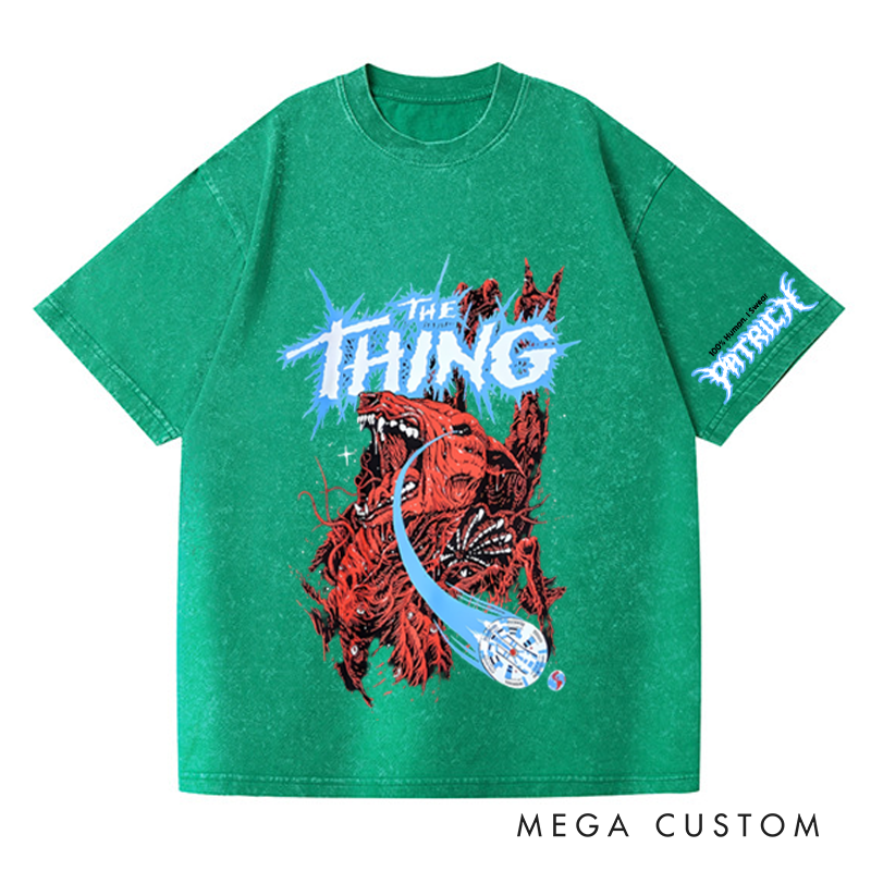 Personalized 100% Human Horror Halloween Washed T-Shirts for Movie TV Show Lovers