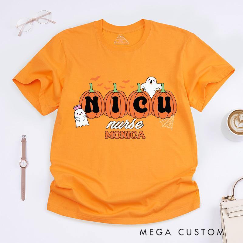 Personalized Nurse T-Shirts NICU Nurse Design Fashion Design T-Shirts Nurse Halloween Gifts