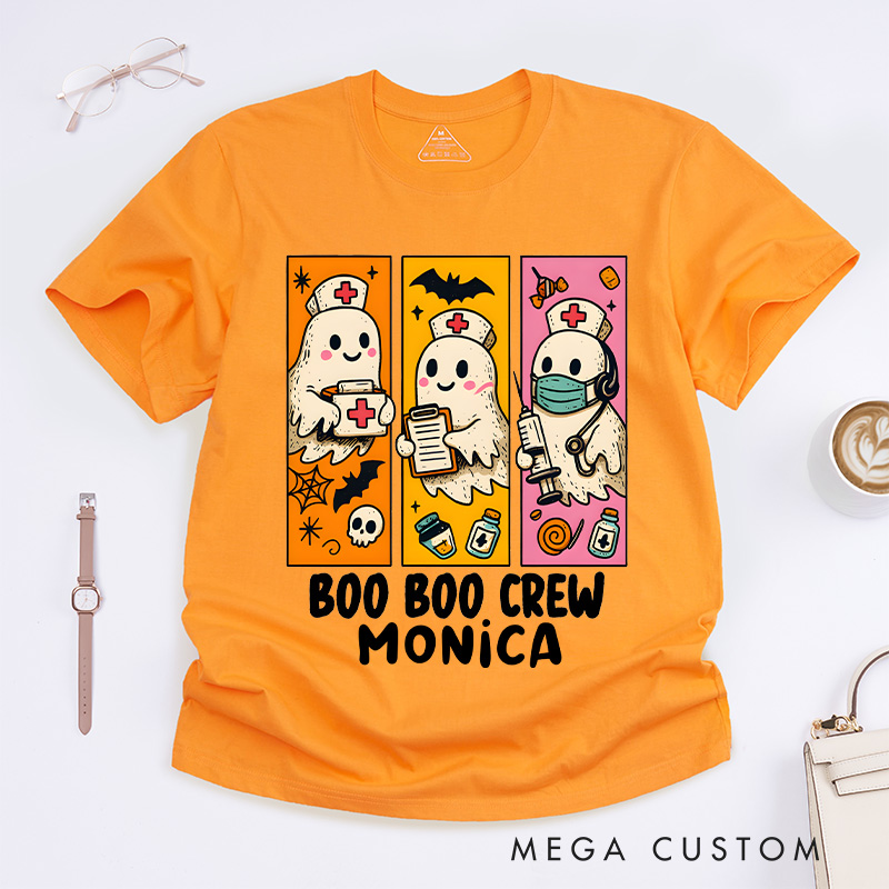 Personalized Nurse T-Shirts Boo Boo Crew Design Fashion Design T-Shirts Nurse Halloween Gifts