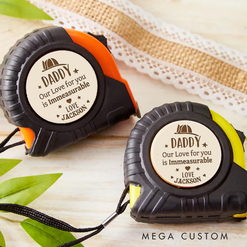Personalized Firefighter Daddy Our Love for You Is Immeasurable Tape Measure Custom Gift for Fathers