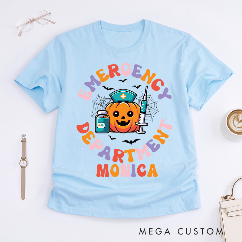 Personalized Nurse T-Shirts Emergency Department Fashion Design T-Shirts Nurse Halloween Gifts