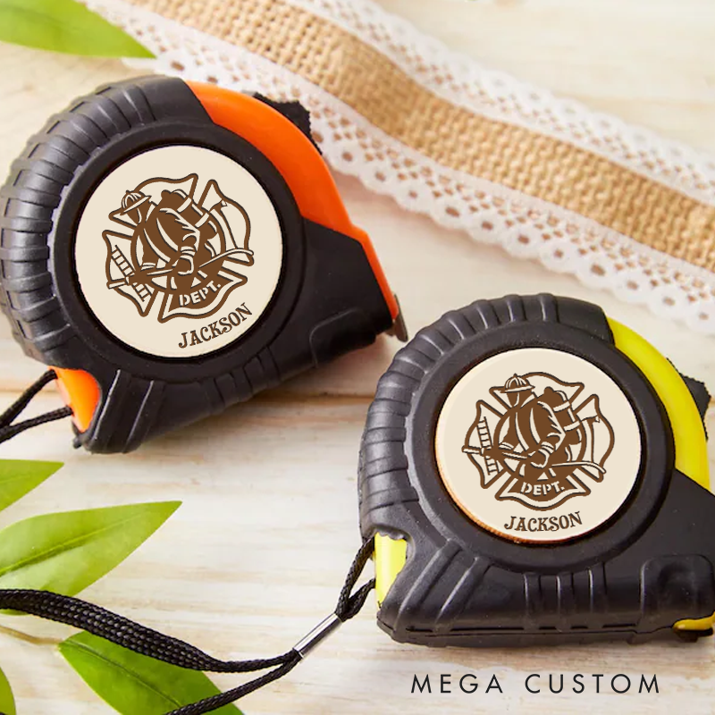 Personalized Firefighter Dept Measure Tape Custom Engraved Gift for Firefighters