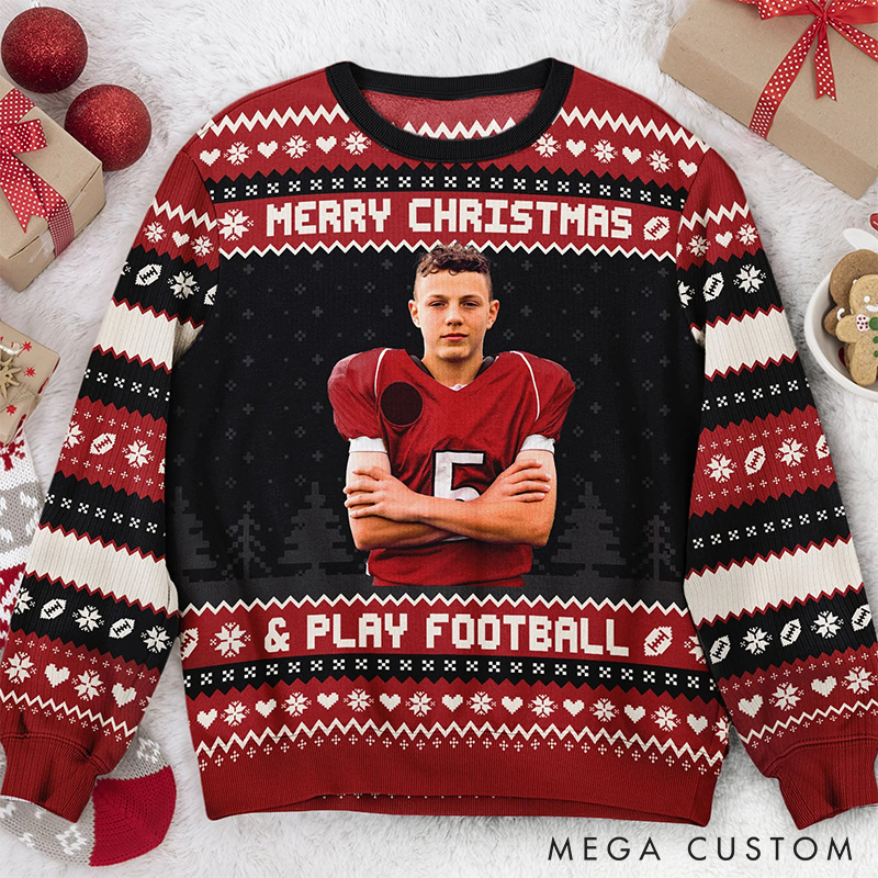 [Copy]Personalized Volleyball Acrylic Ornament with Custom Your Action Photo and Festive Design for Him