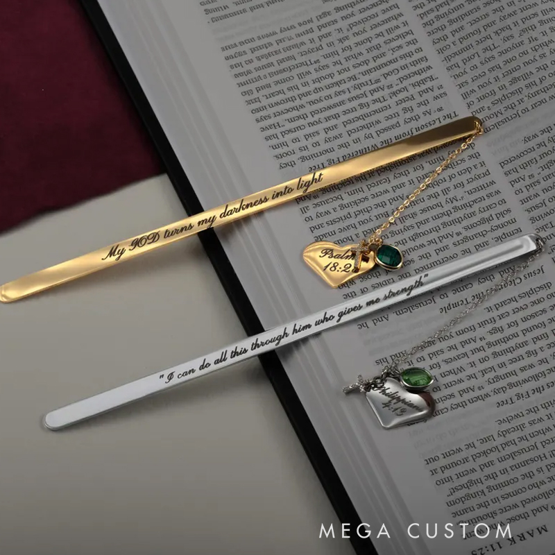 Personalized Bible Bookmark with Birthstone Birthday Christmas Bible Verse Religious Best Gift for Christians