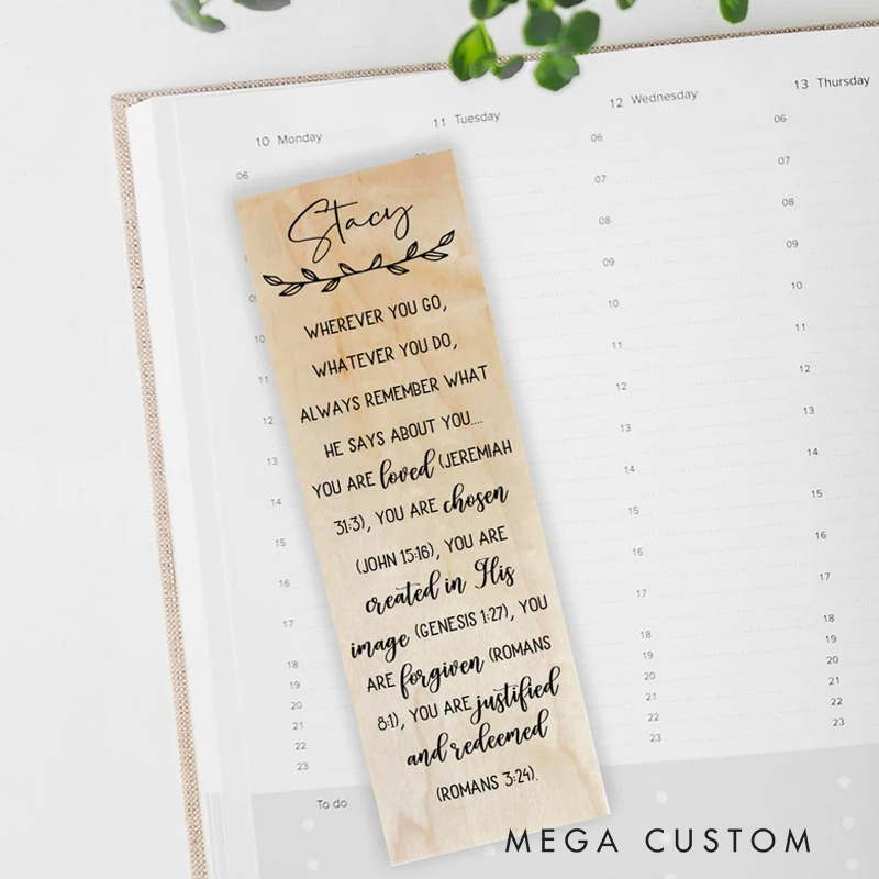 Personalized Wood Bookmark for Best Friend Jeremiah 31:3 Christian Gift for Birthday Unique Gifts for Long Distance Book lover