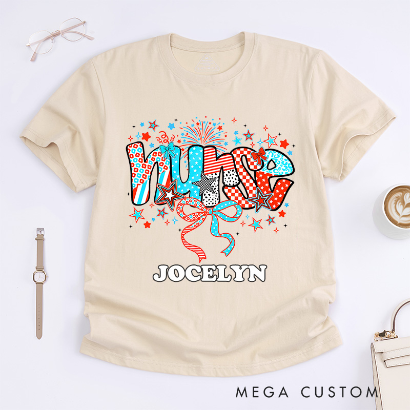 Personalized Nurse T-Shirts Patriotic Nurse Pride Fashion Design T-Shirts