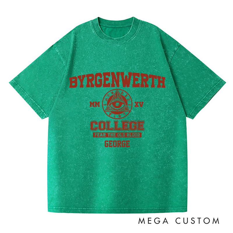 Personalized Byrgenwerth College Gothic Game Washed T-Shirts Video Game Tshirt Nightmare Hunter Shirt Halloween