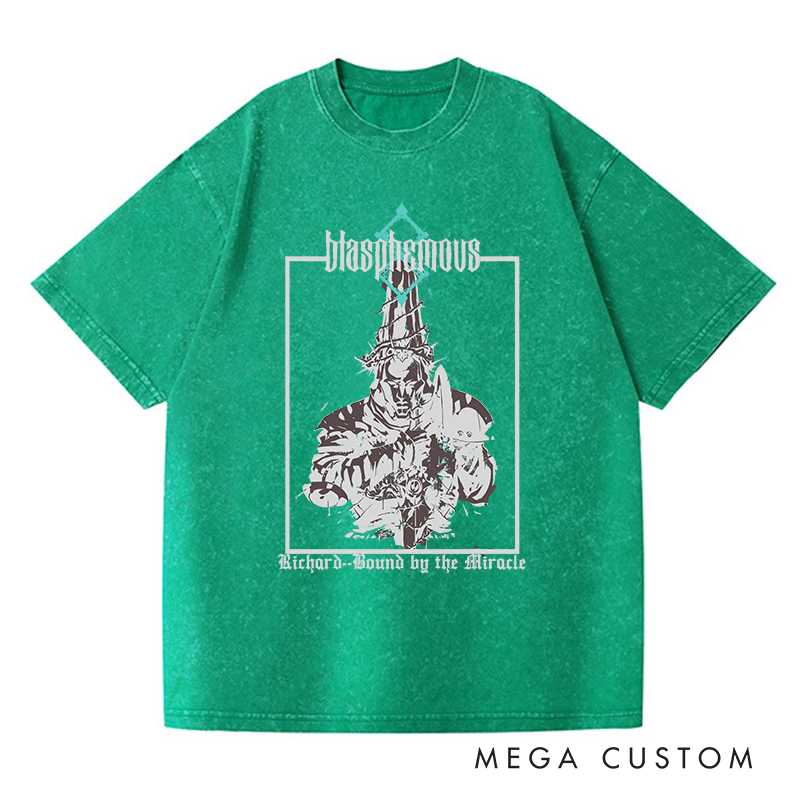 Personalized Blasphemous Gothic Game Washed T-Shirts Video Game Tshirt Nightmare Hunter Shirt Halloween