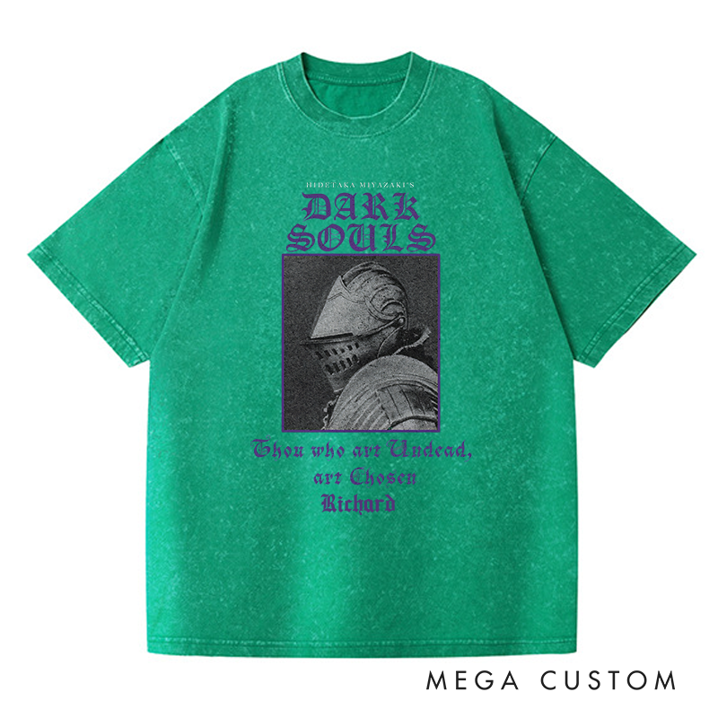 Personalized Chosen Undead Gothic Game Washed T-Shirts Video Game Tshirt Undead Shirt Halloween