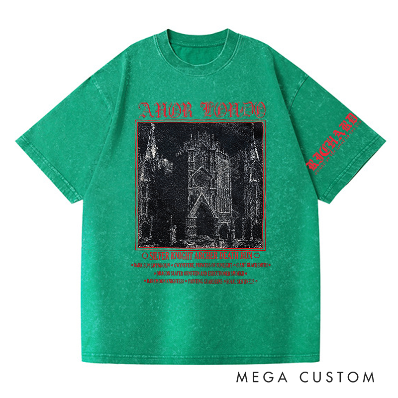 Personalized Anor Londo Gothic Game Washed T-Shirts Video Game Tshirt Undead Shirt Halloween