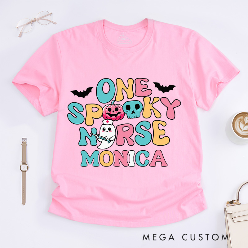 Personalized Nurse T-Shirts One Spooky Nurse Design T-Shirts Nurse Halloween Gifts
