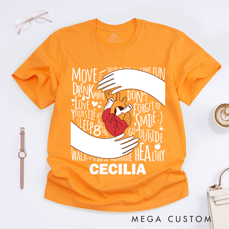 Personalized Nurse T-Shirts Hands Holding a Heart Fashion Design T-Shirts